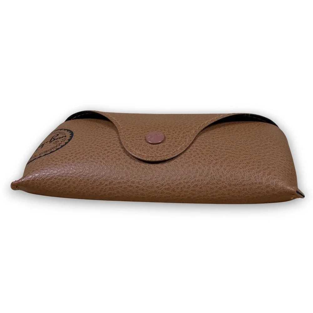 Vintage Ray Ban Brown Faux Leather Snap Button Sunglass‎ Case Eyeglass Holder